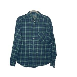 Men's Woolrich Large Long Sleeve Shirt, 100% Cotton, Vintage Flannel Plaid